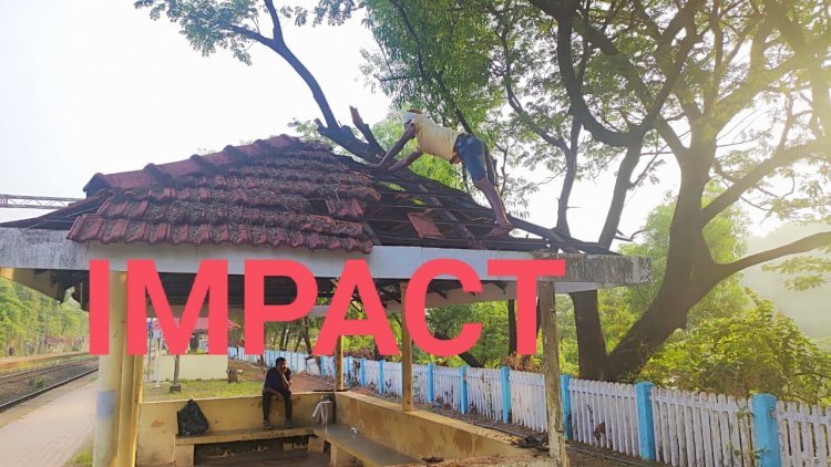 मोडकळीस आलेल्या शेडच्या बातमीमुळे शेड दुरुस्त करण्याची रेल्वे प्रशासनाची लगबग